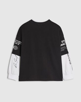 Svart Sanctuaire-T-shirt med dubbla lager för pojkar
