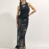 Svart sarong med broderad palm