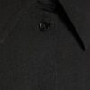 Svart satin långärmad slim fit-skjorta