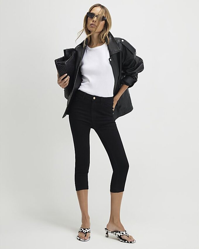 Svart skinny capri-jeans Svart skinny capri-jeans