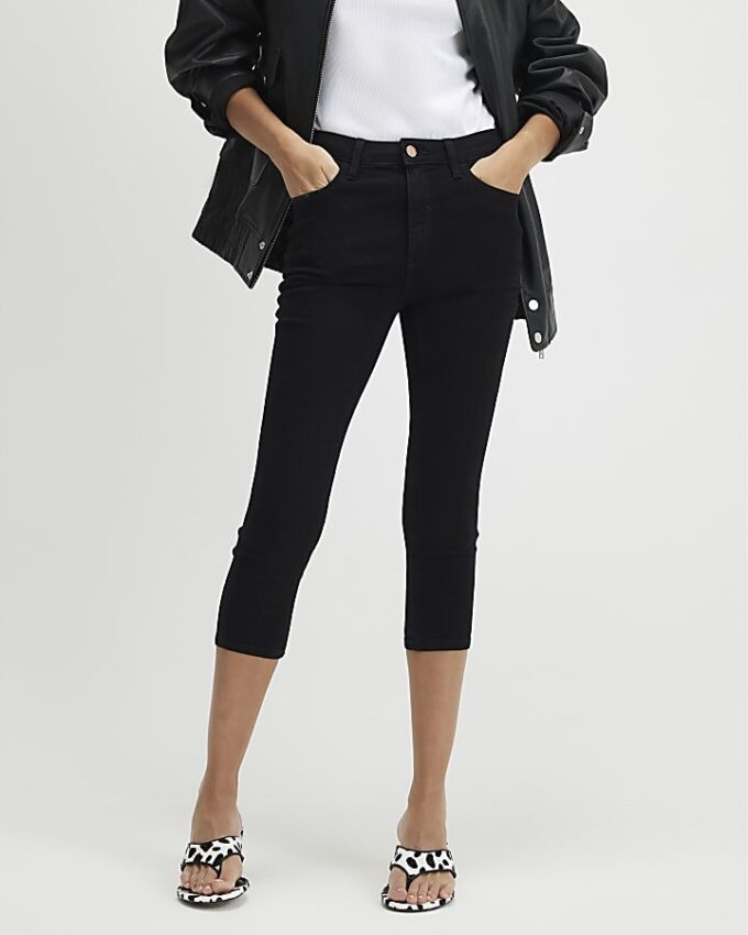 Svart skinny capri-jeans Svart skinny capri-jeans