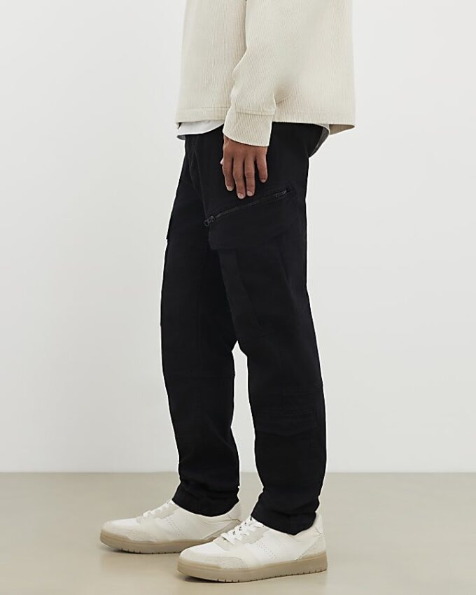 Svart Skinny Fit-cargobyxor