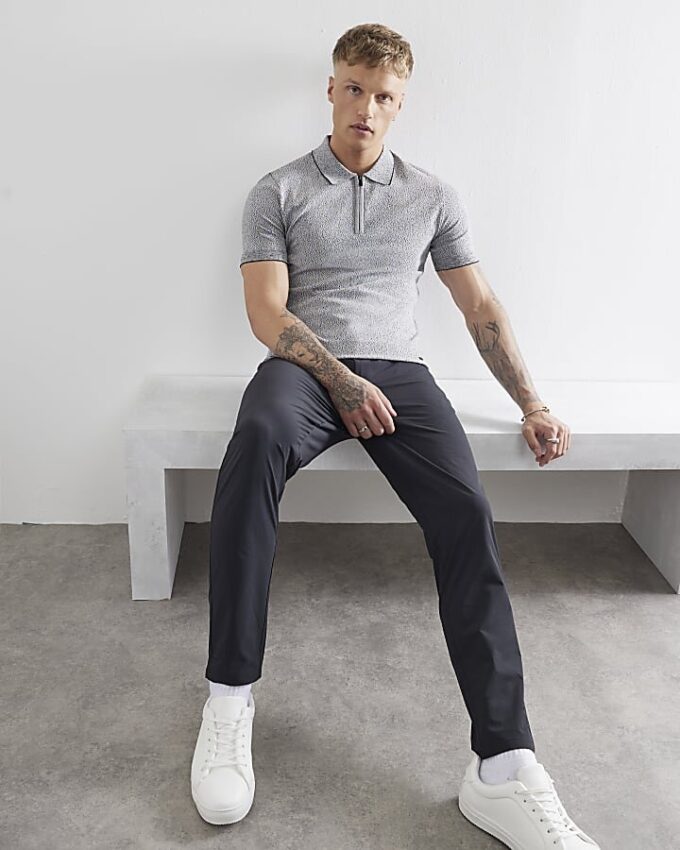 Svart Skinny Fit Chino-byxor