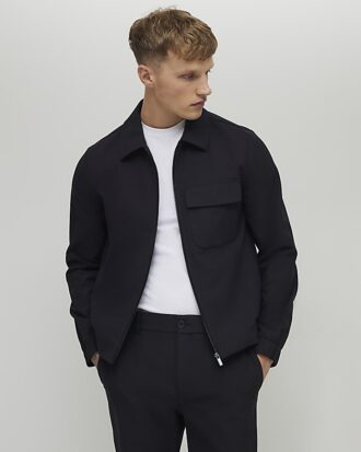 Svart Skinny Fit Harrington-jacka