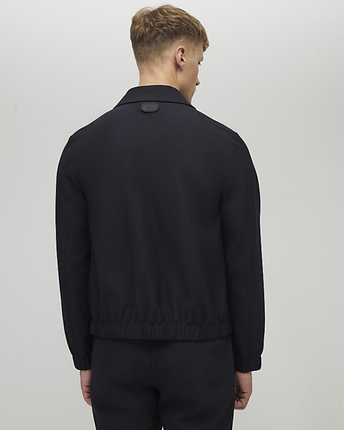 Svart Skinny Fit Harrington-jacka
