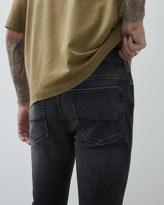 Svart skinny fit-jeans i tvättad stil