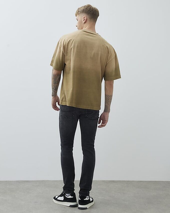 Svart skinny fit-jeans i tvättad stil