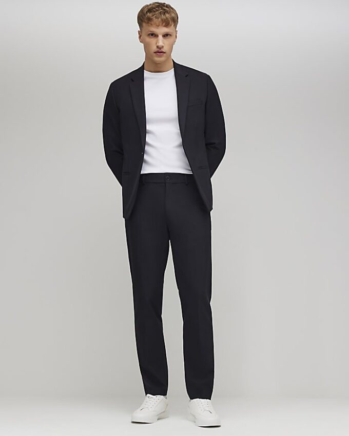 Svart skinny fit kostymbyxa