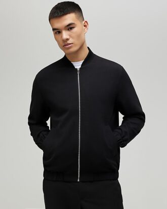 Svart slim fit-bomberjacka