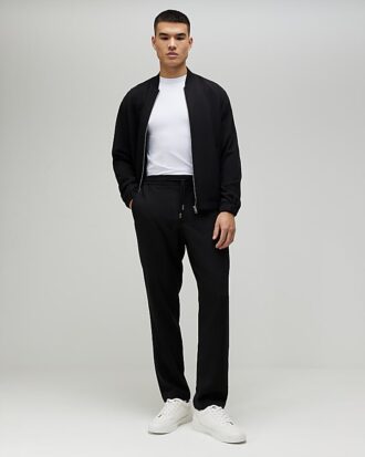 Svart slim fit-bomberjacka