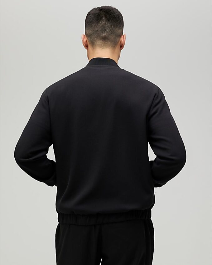 Svart slim fit-bomberjacka Svart slim fit-bomberjacka