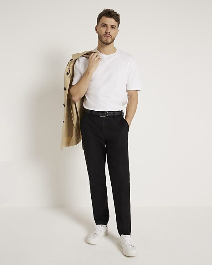 Svart slim fit-chino