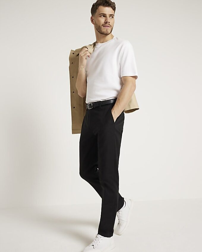 Svart slim fit-chino