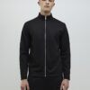 Svart slim fit-jacka i piké med trattkrage