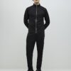 Svart slim fit-jacka i piké med trattkrage
