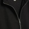 Svart slim fit-jacka i piké med trattkrage