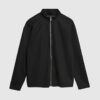 Svart slim fit-jacka i piké med trattkrage