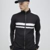 Svart slim fit-jacka med ränder och trattkrage