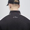 Svart slim fit-jacka med ränder och trattkrage