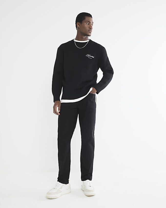 Svart slim fit-jeans Svart slim fit-jeans