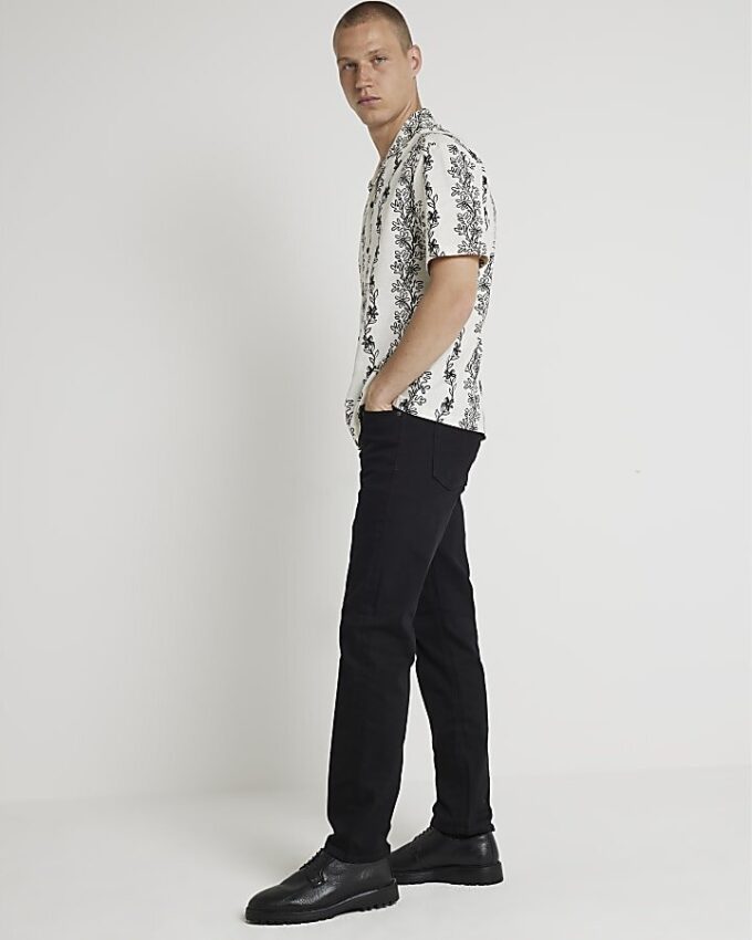 Svart slim fit-jeans Svart slim fit-jeans