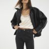 Svart slim fit-jeans med hög midja och ankellängd