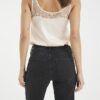 Svart slim fit-jeans med hög midja och ankellängd