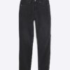 Svart slim fit-jeans med hög midja och ankellängd