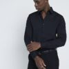 Svart slim fit långärmad skjorta