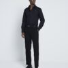 Svart slim fit långärmad skjorta
