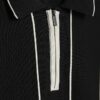 Svart slim fit-polotröja med nålstreck