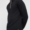 Svart slim fit-polotröja med struktur