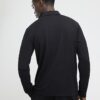 Svart slim fit-polotröja med struktur