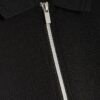Svart slim fit-polotröja med struktur