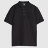 Svart slim fit-polotröja med struktur