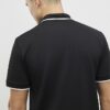 Svart slim fit-polotröja med textur och dragkedja