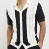 Svart slim fit-skjorta med färgblock