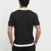 Svart slim fit-skjorta med färgblock