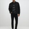 Svart slim fit-skjorta med krage