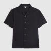 Svart slim fit-skjorta med revers