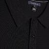 Svart slim fit-stickad polotröja