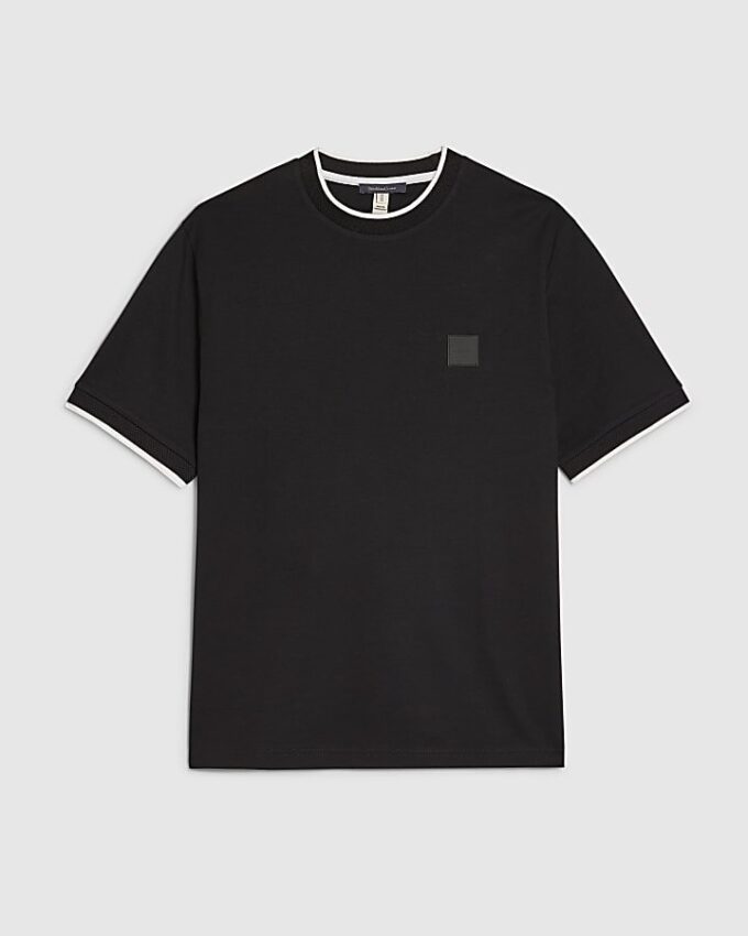 Svart slim fit-T-shirt med MCMXII-märke