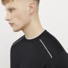 Svart slim fit-T-shirt med piping