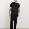 Svart slim fit-T-shirt med piping