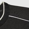 Svart slim fit-T-shirt med piping