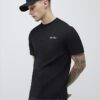 Svart Slim Fit Textured Ame Saint T-shirt