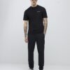 Svart Slim Fit Textured Ame Saint T-shirt