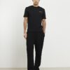 Svart Slim Fit Textured Ame Saint T-shirt