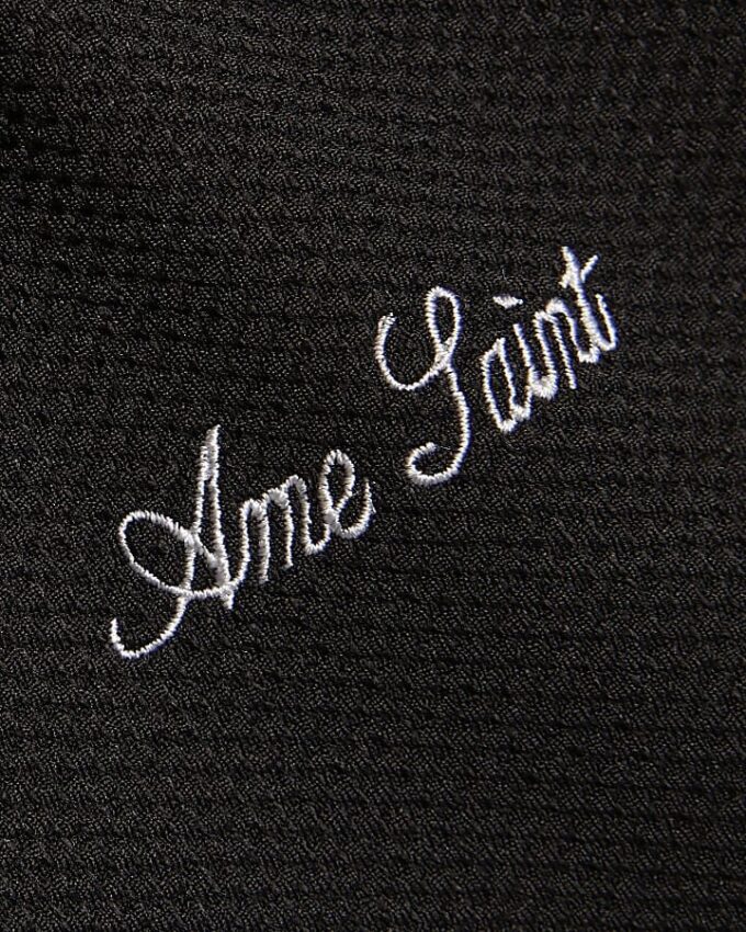 Svart Slim Fit Textured Ame Saint T-shirt