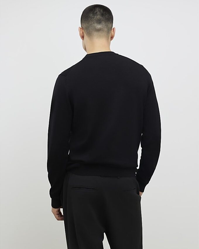 Svart slim fit-tröja